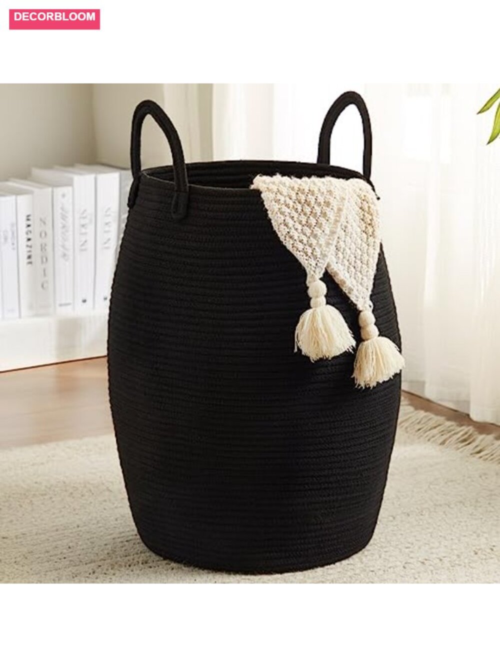 Large 105L Cotton Laundry Hamper Basket with Lid